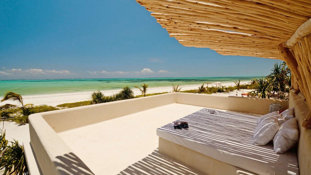 white sand luxury villa