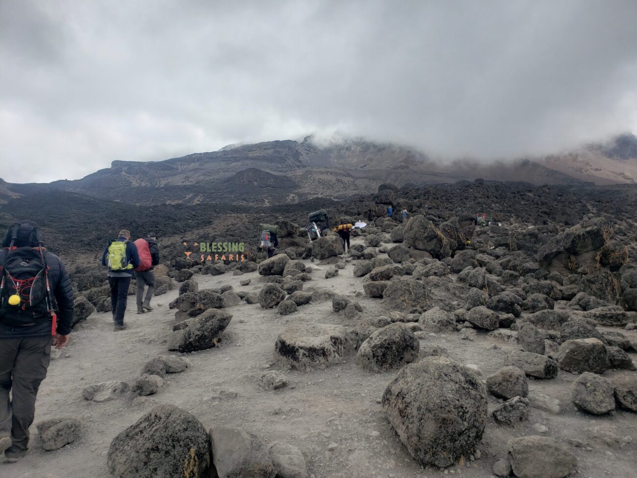 mount kilimanjaro climbers toward the summit via umbwe route