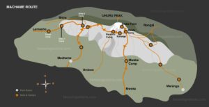 marangu route map for mount kilimanjaro climbing