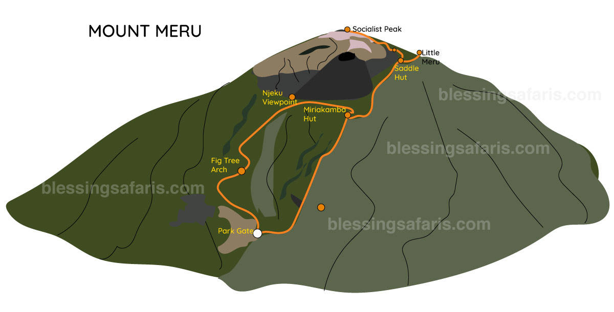 Mount-Meru-Route-Map Mount meru trek route map